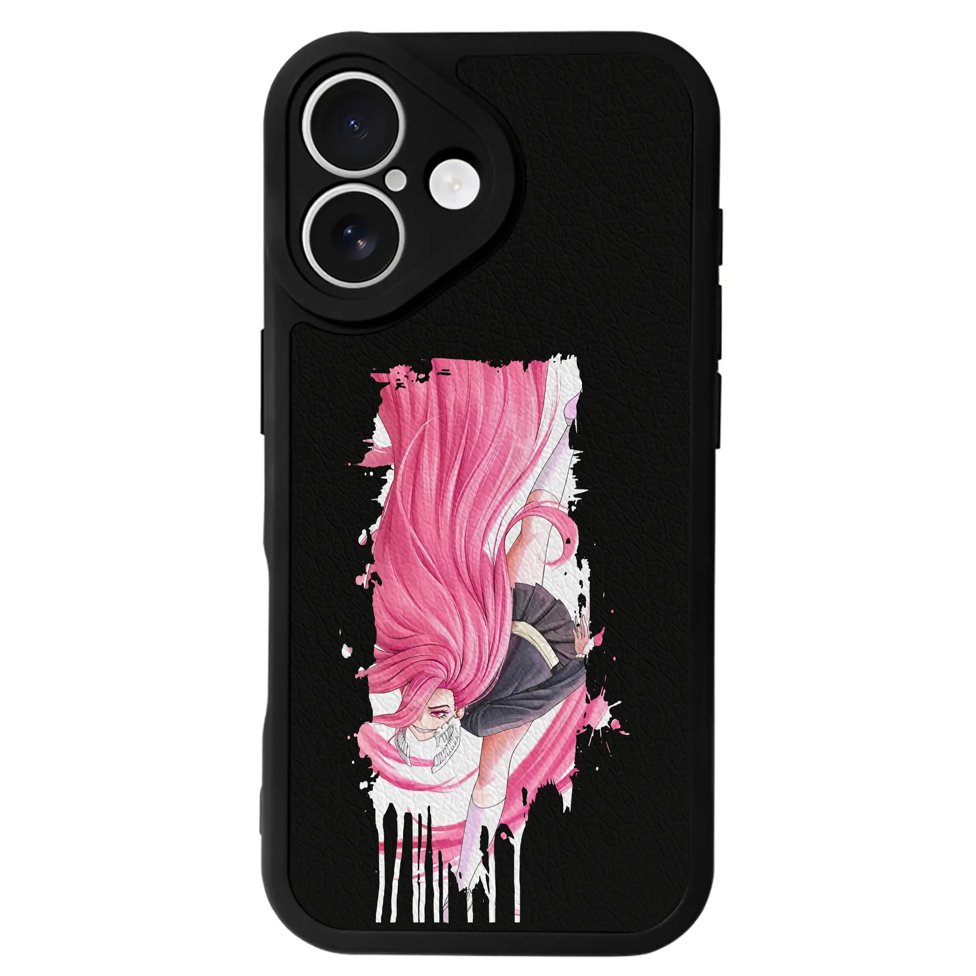 ダンダダン グッズ,白鳥愛羅 - IPhone 16シリーズ対応 ・ シリコンスマホケース ・ レザー調 ・ 高精度フィット ・ 耐衝撃 ・ ワイヤレス充電対応 ・ 精密カット